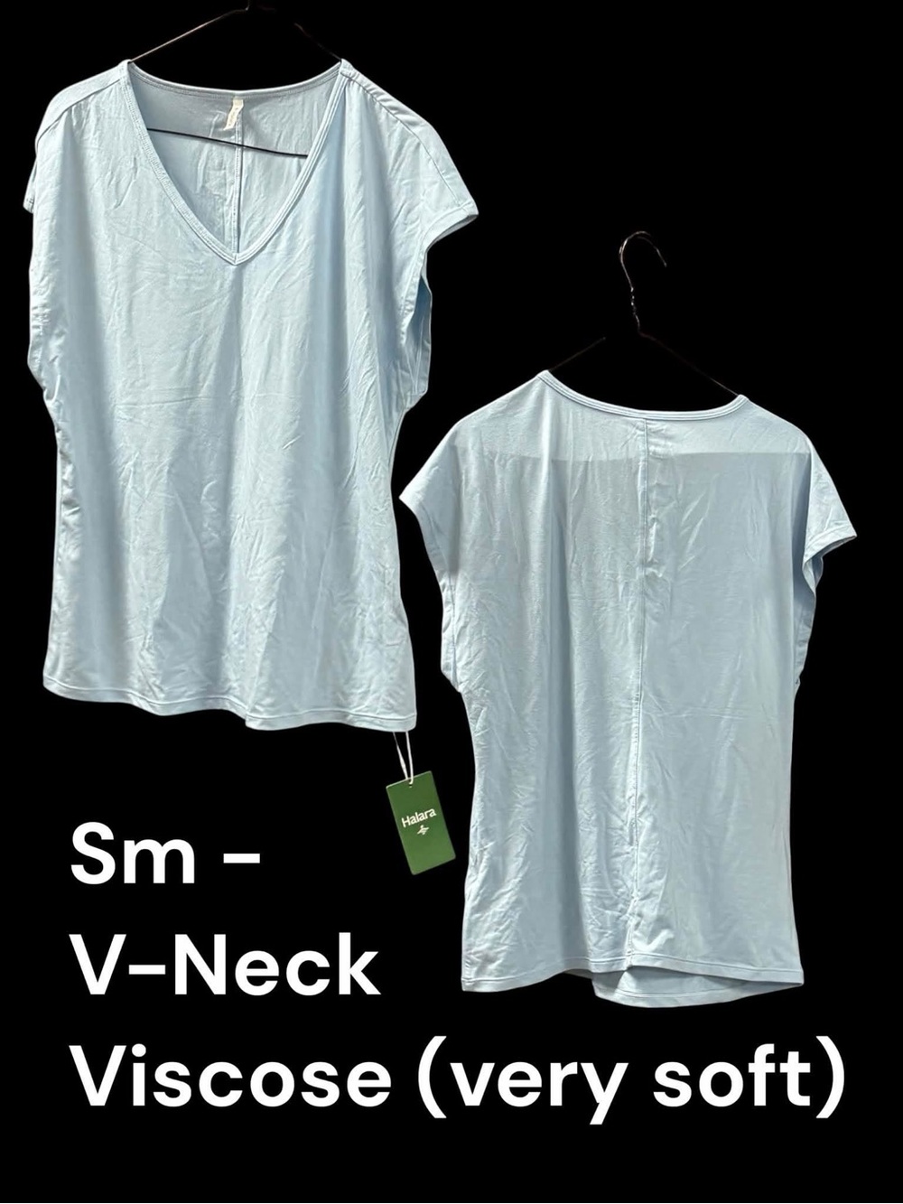 HALARA Pale Blue V-Neck Tank Top
